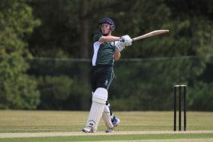 Jack Haynes of Malvern in action during the 2nd semi final of the National Schools Twenty20 competition 2015 between Sedburgh and Malvern at Arundel Castle Cricket Club, Arundel, West Sussex, England on 3 July 2015. Photo by Sarah Ansell.
