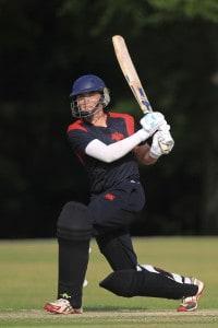 Joseph Ludlow of Hurstpierpoint bats during his innings of 67 not out in the final of the National Schools Twenty20 competition 2015 between Hurstpierpoint and Malvern at Arundel Castle Cricket Club, Arundel, West Sussex, England on 3 July 2015. Photo by Sarah Ansell.